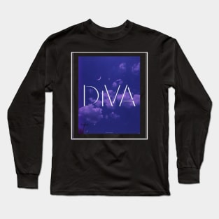 Dream aesthetic stars sky moon romantic love beauty purple nature diva fashion trend elegant cool night music anime K-pop Long Sleeve T-Shirt